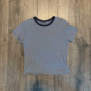 BRANDY MELVILLE navy and white striped tee